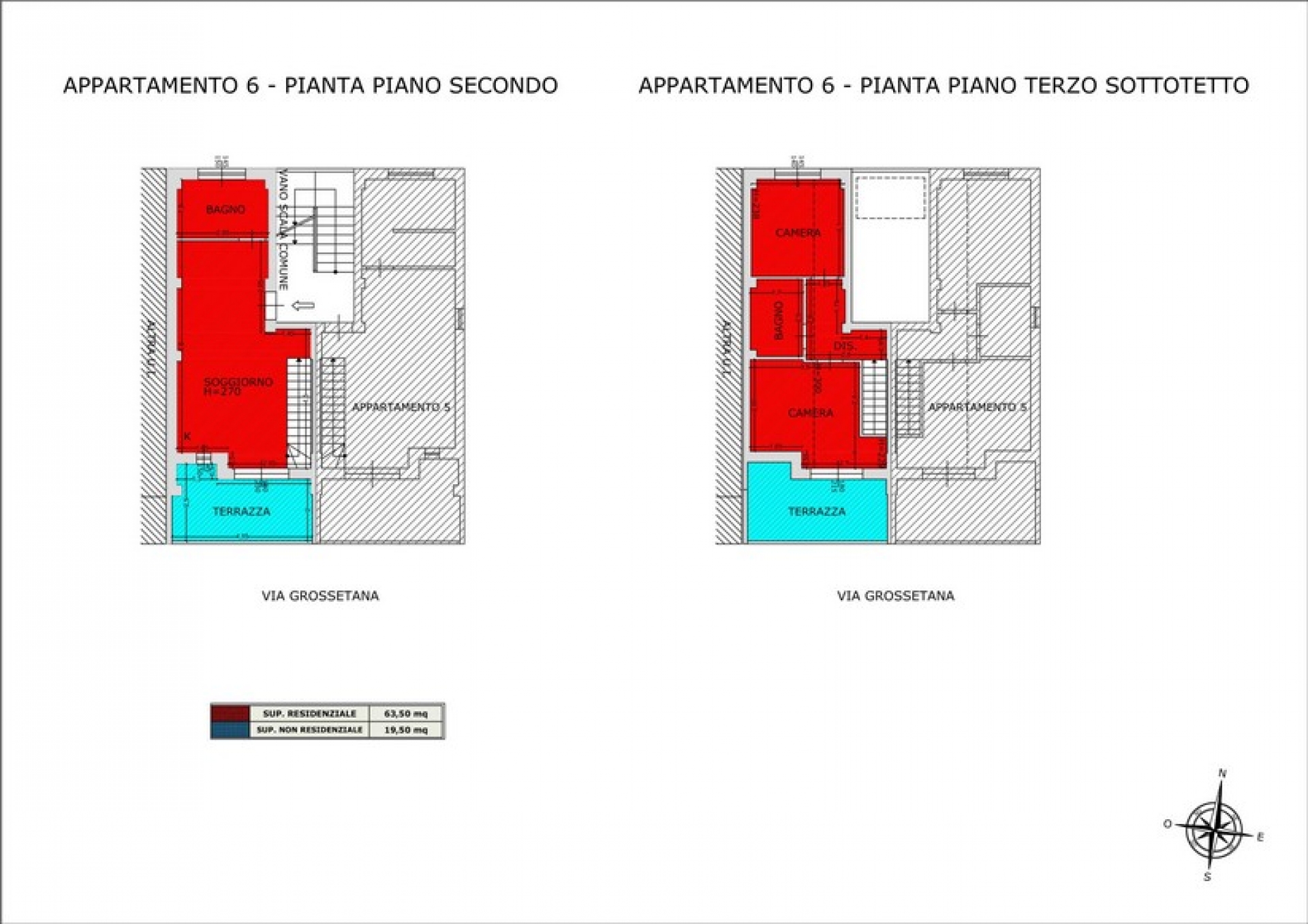 Attico su due livelli con ampi spazi e terrazza con magnifica vista
